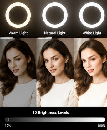 10” LED Ring Light with Tripod & Phone Holder – Perfect for Streaming, Video Calls & Content Creation