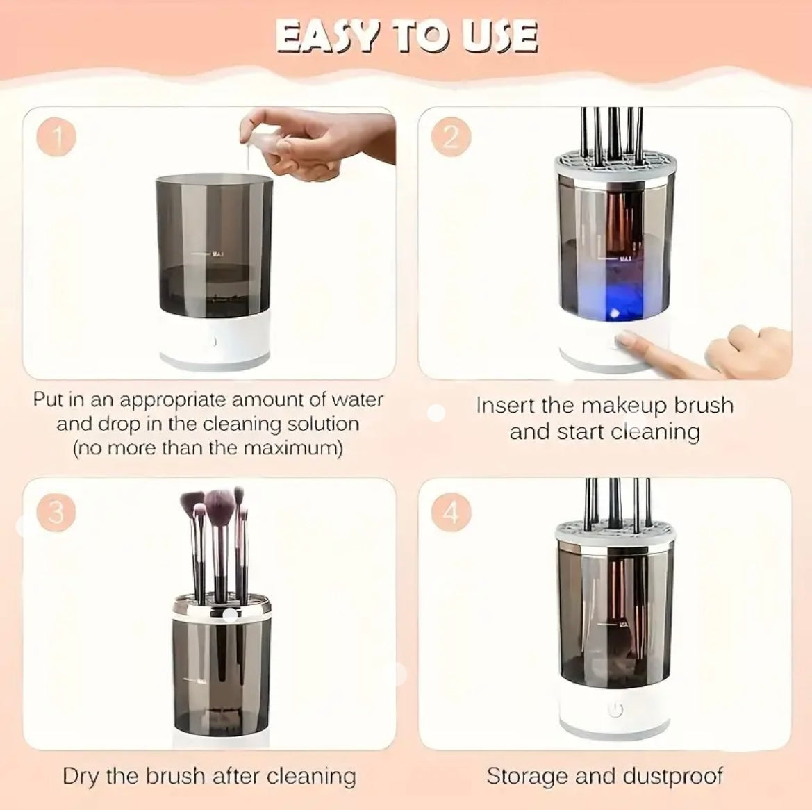 BrushSpa Pro™ – Automatic Makeup Brush Cleaner & Dryer