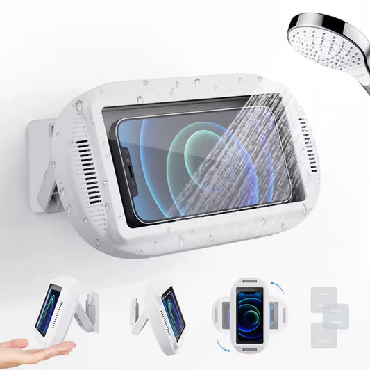 Waterproof Shower Phone Holder – 360° Rotating Touch Screen Mount